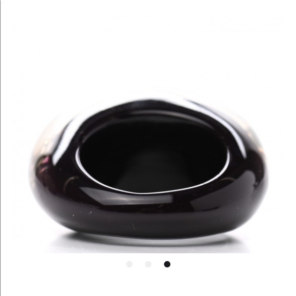 LOUIS VUITTON Brown Resin Monogram Inclusion Ring Size 6 - Picture 2 of 7